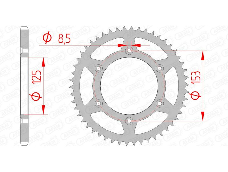 AFAM RR SPROC 520 STEEL SC 10212, 51