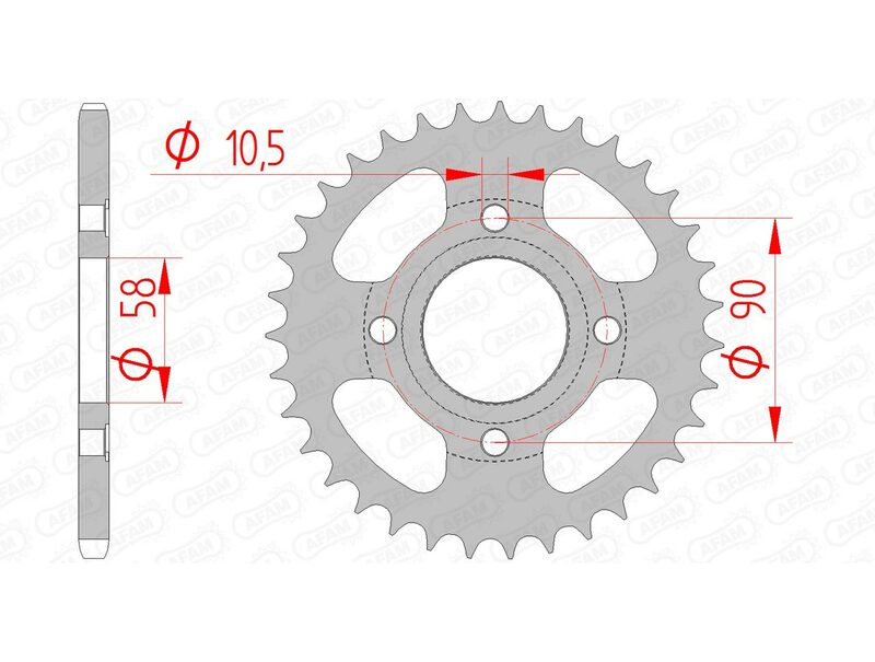 AFAM RR SPROC 520 STEEL ST 10214, 40