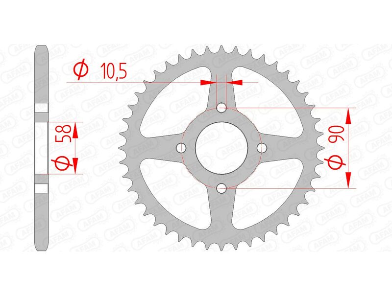 AFAM RR SPROC 520 STEEL ST 10221, 42