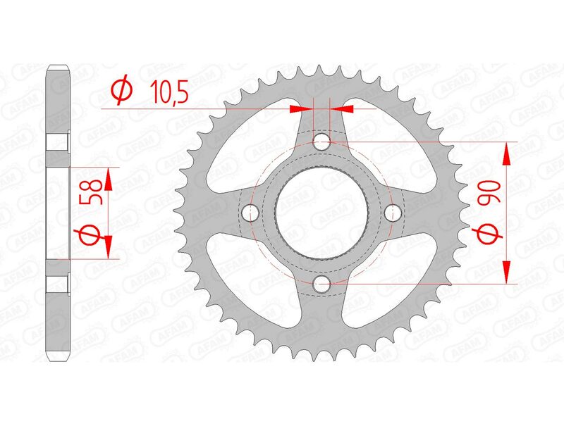 AFAM RR SPROC 428 STEEL ST 10223, 39