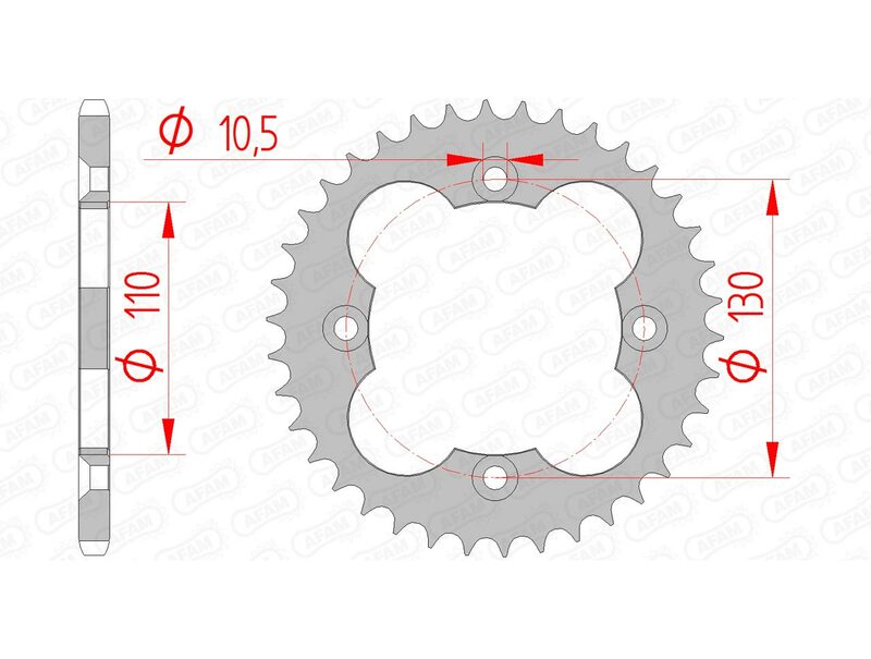 AFAM RR SPROC 520 STEEL ST 10318, 38