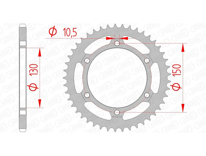 AFAM RR SPROC 520 STEEL ST 10501, 43