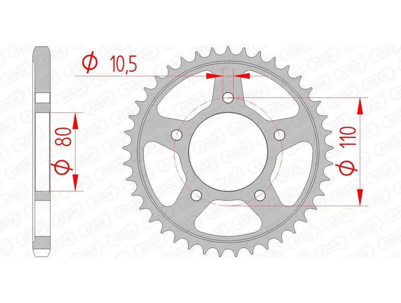 AFAM RR SPROC 525 STEEL ST 10504, 36