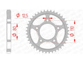 AFAM RR SPROC 530 STEEL ST 10605, 40