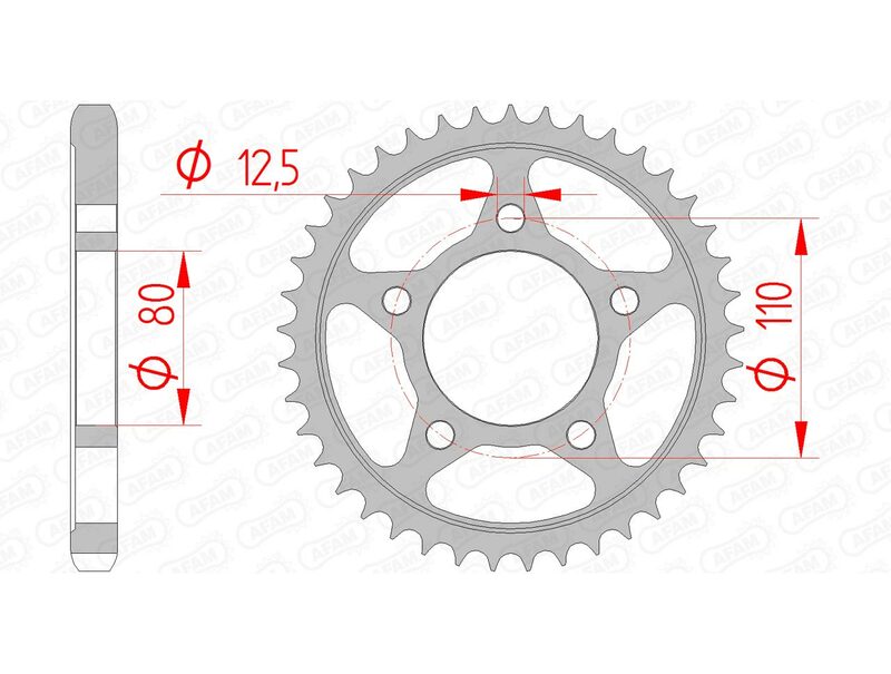 AFAM RR SPROC 530 STEEL ST 10605, 40