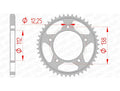 AFAM RR SPROC 525 STEEL ST 10613, 42