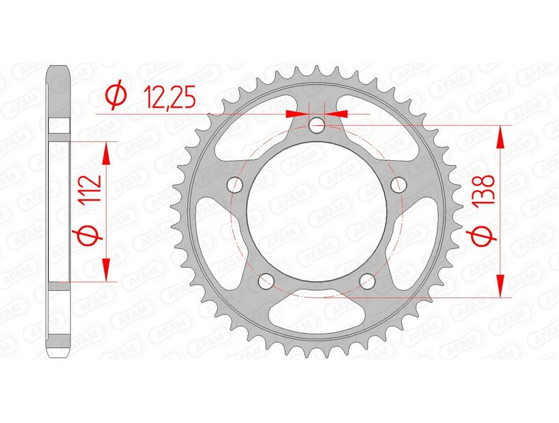 AFAM RR SPROC 525 STEEL ST 10613, 42
