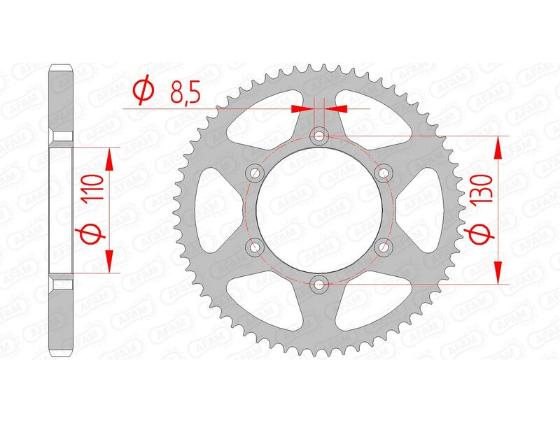 AFAM RR SPROC 420 STEEL ST 116100, 62