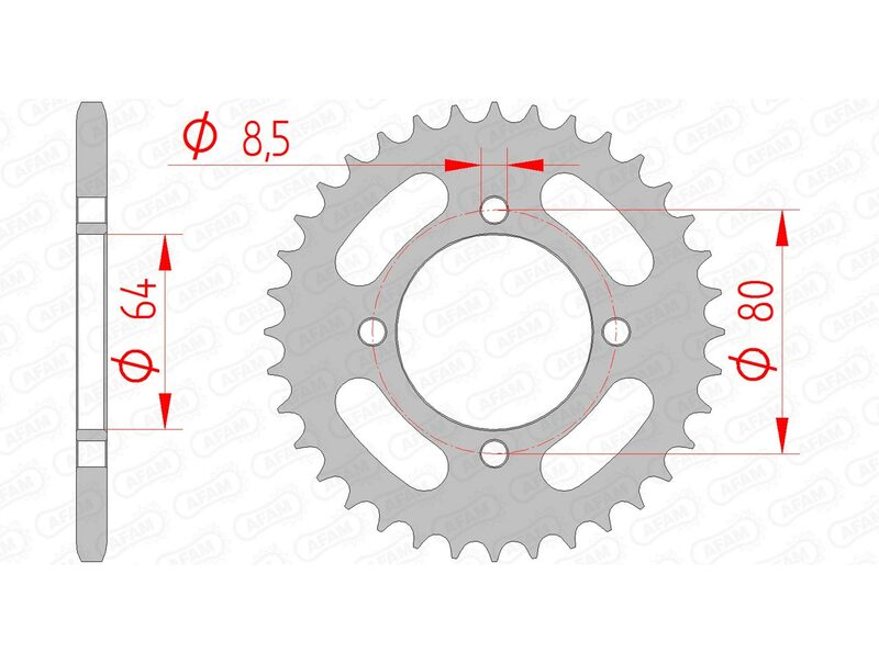 AFAM RR SPROC 420 STEEL ST 12101, 37