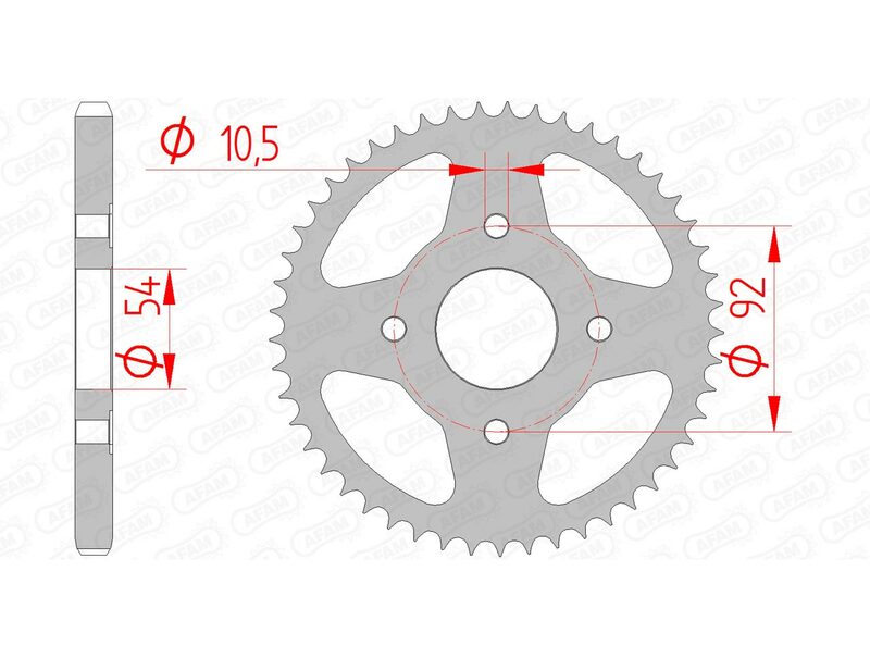 AFAM RR SPROC 428 STEEL ST 12202, 45