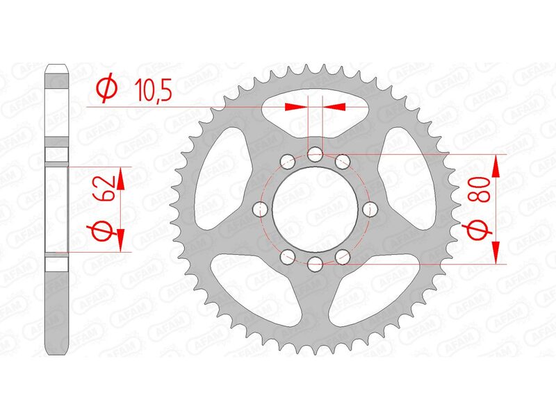 AFAM RR SPROC 428 STEEL ST 12204, 53
