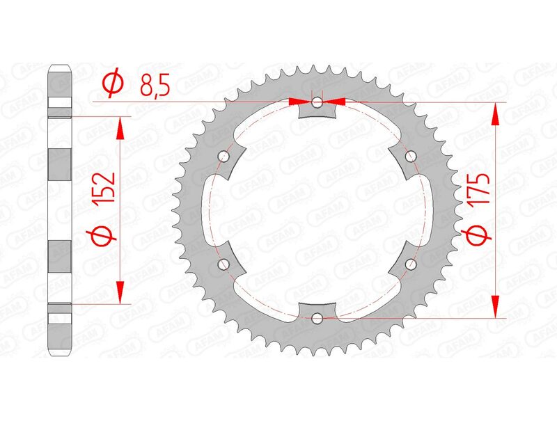 AFAM RR SPROC 428 STEEL ST 12207, 57