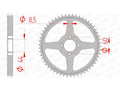 AFAM RR SPROC 428 STEEL ST 12222, 49