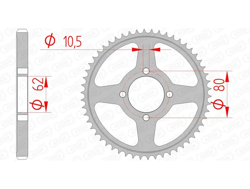 AFAM RR SPROC 428 STEEL ST 12224, 54