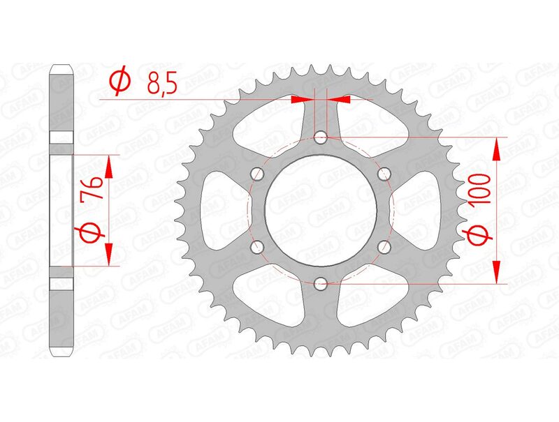AFAM RR SPROC 428 STEEL ST 12227, 48