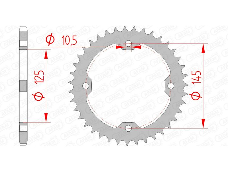 AFAM RR SPROC 520 STEEL ST 12407, 43