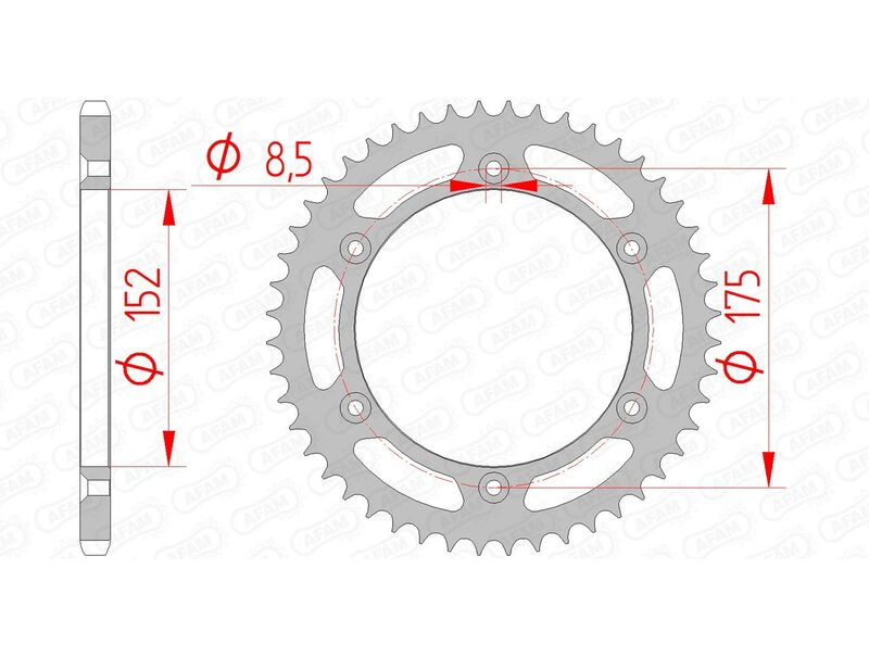 AFAM RR SPROC 520 STEEL ST 12508, 50