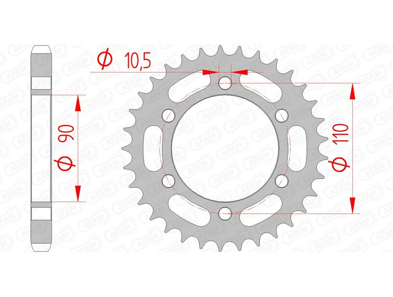 AFAM RR SPROC 530 STEEL ST 12600, 33