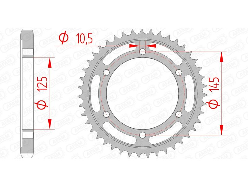 AFAM RR SPROC 530 STEEL ST 12601, 46