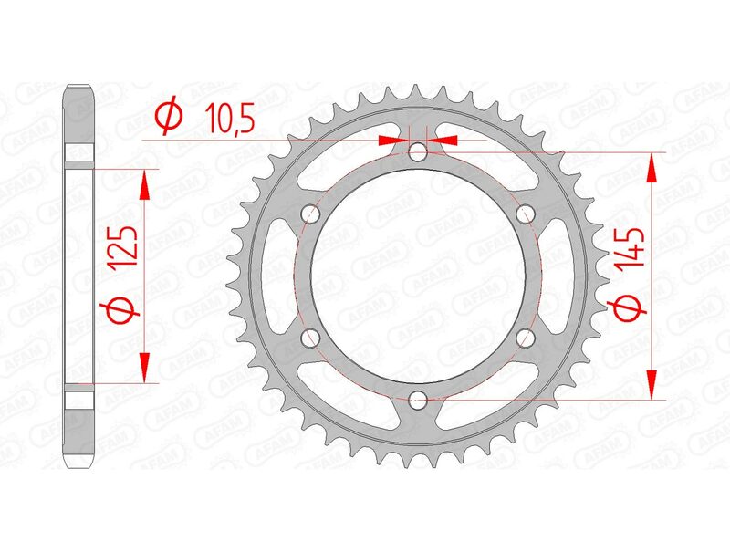 AFAM RR SPROC 525 STEEL ST 12603, 42
