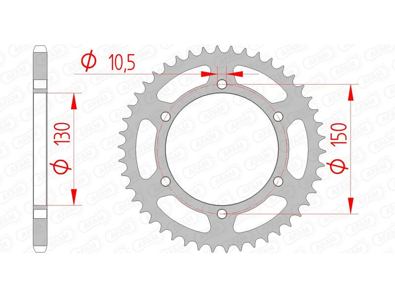 AFAM RR SPROC 520 STEEL ST 12604, 46