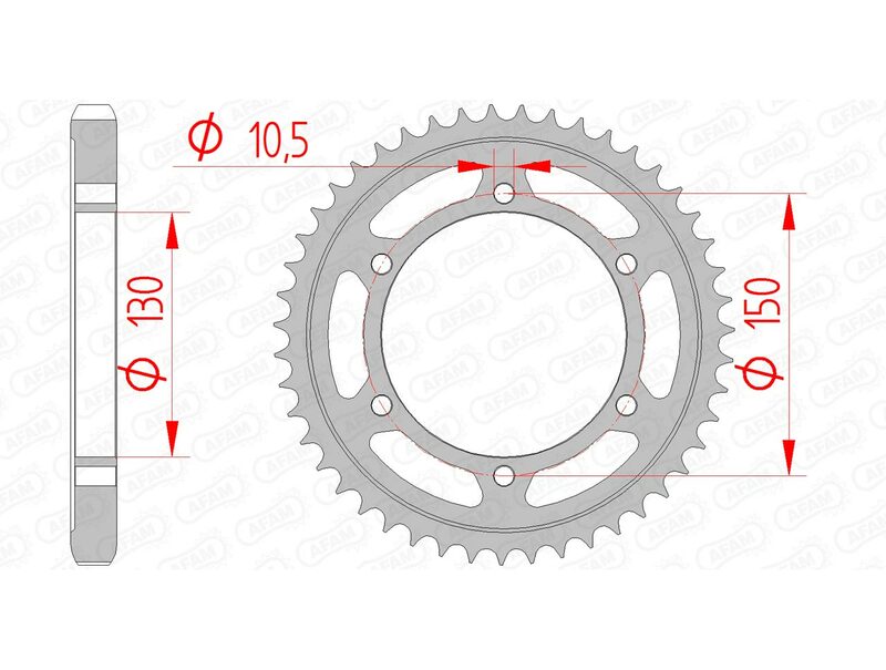 AFAM RR SPROC 530 STEEL ST 12801, 38