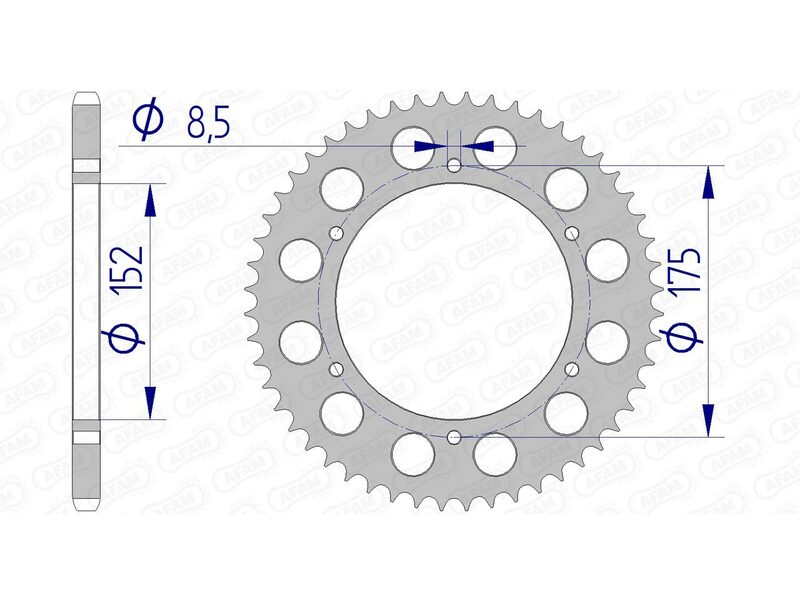 AFAM RR SPROC 520 ALU UL HA 13301, 52