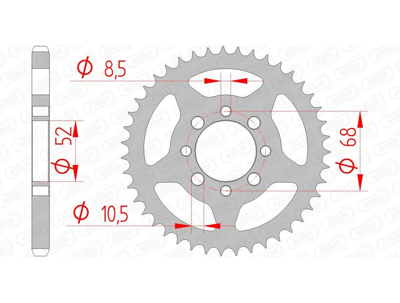 AFAM RR SPROC 428 STEEL ST 14101, 40