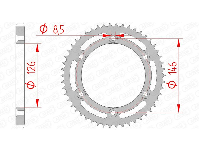 AFAM RR SPROC 428 STEEL ST 14207, 50