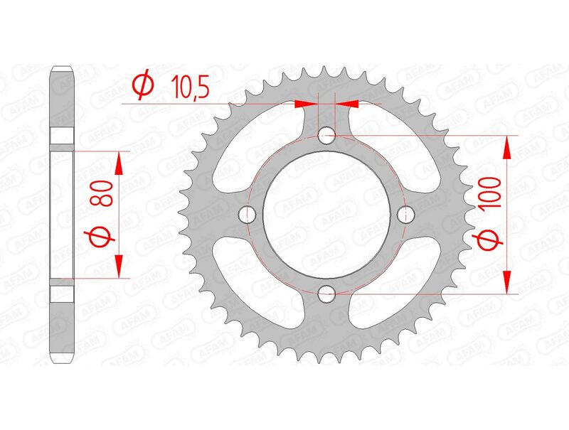 AFAM RR SPROC 428 STEEL ST 14213, 45