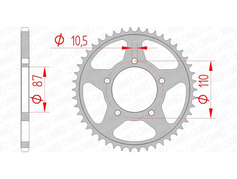 AFAM RR SPROC 520 STEEL ST 14405, 46