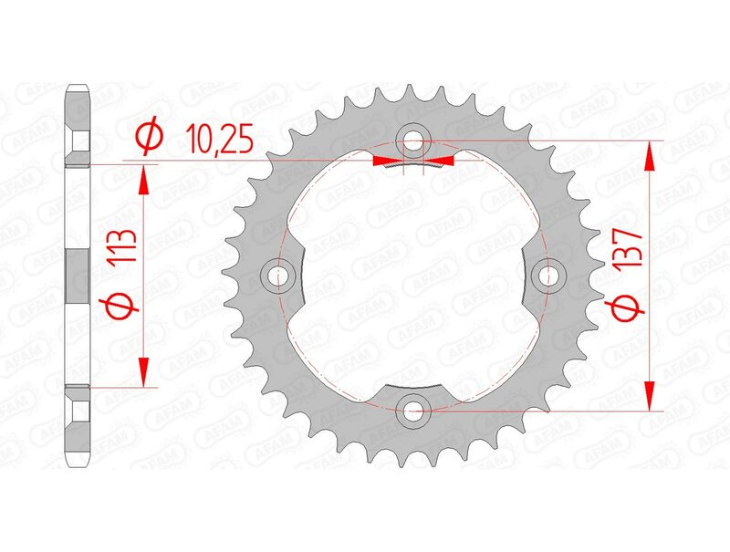 AFAM RR SPROC 520 STEEL ST 14412, 37