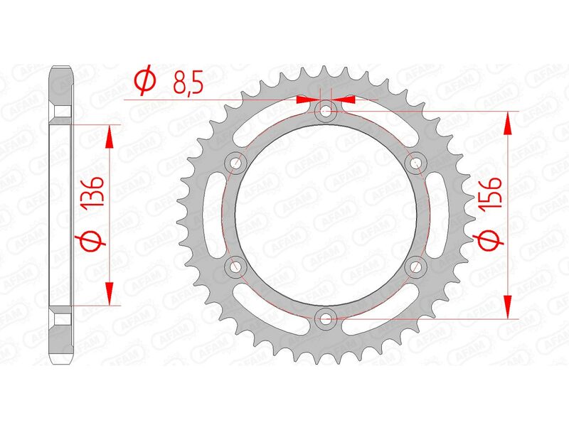 AFAM RR SPROC 525 STEEL ST 14506, 43