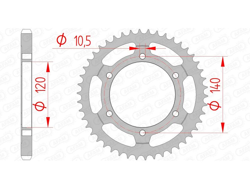 AFAM RR SPROC 525 STEEL ST 14507, 45