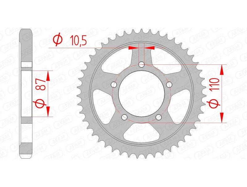 AFAM RR SPROC 530 STEEL ST 14601, 43