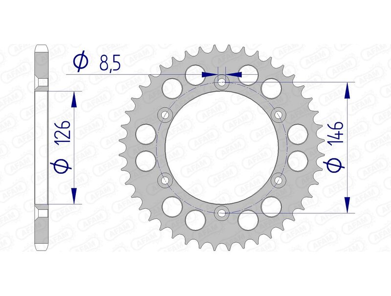 AFAM RR SPROC 520 ALU UL 15203, 46