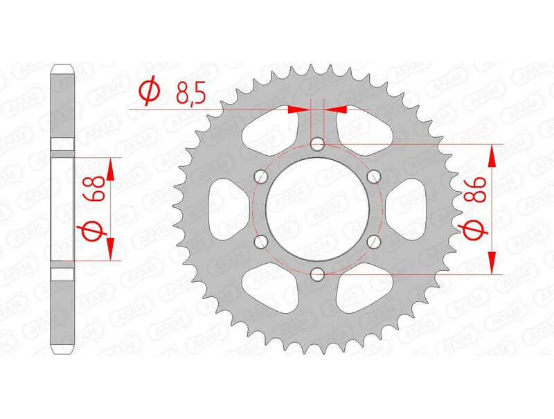 AFAM RR SPROC 428 STEEL ST 16201, 42
