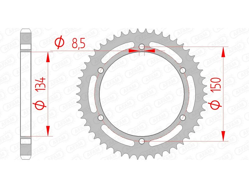 AFAM RR SPROC 428 STEEL ST 16203, 48