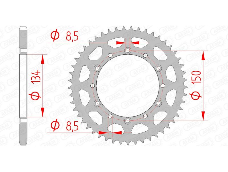 AFAM RR SPROC 520 STEEL ST 16204, 48