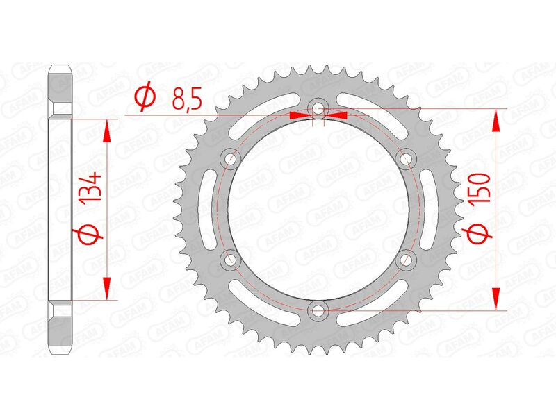 AFAM RR SPROC 428 STEEL ST 16207, 52