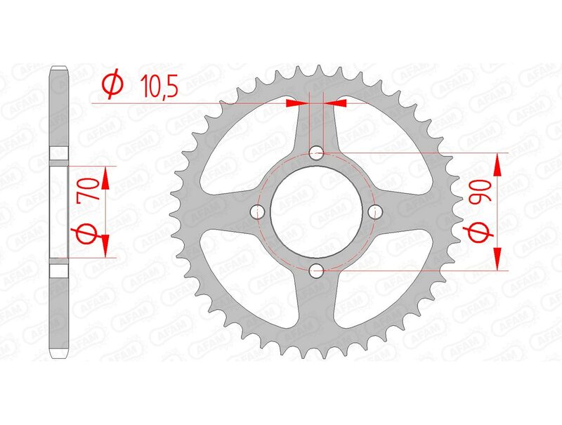AFAM RR SPROC 520 STEEL ST 16310, 43
