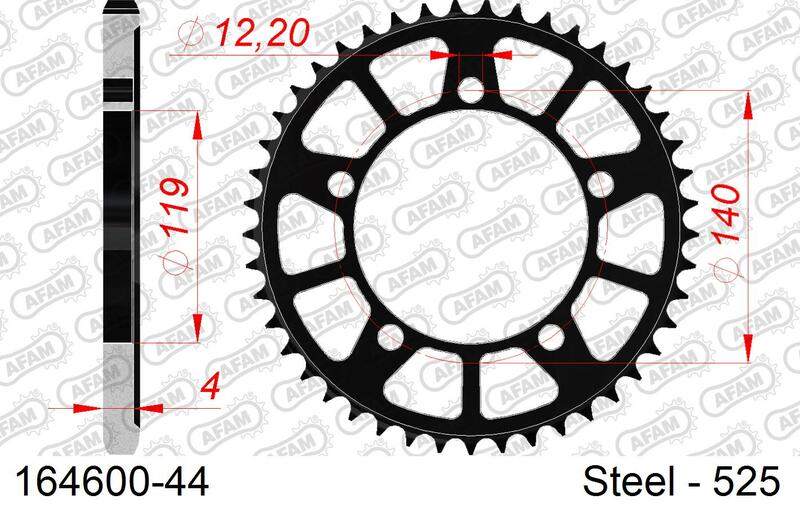 AFAM RR SPROC 525 STEEL ST 164600, 47