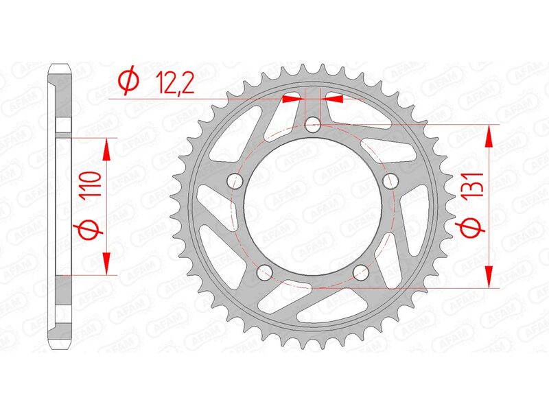 AFAM RR SPROC 525 STEEL ST 164800, 44