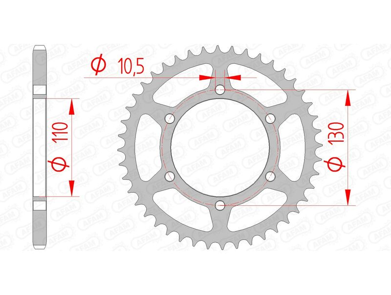 AFAM RR SPROC 520 STEEL ST 16500, 43