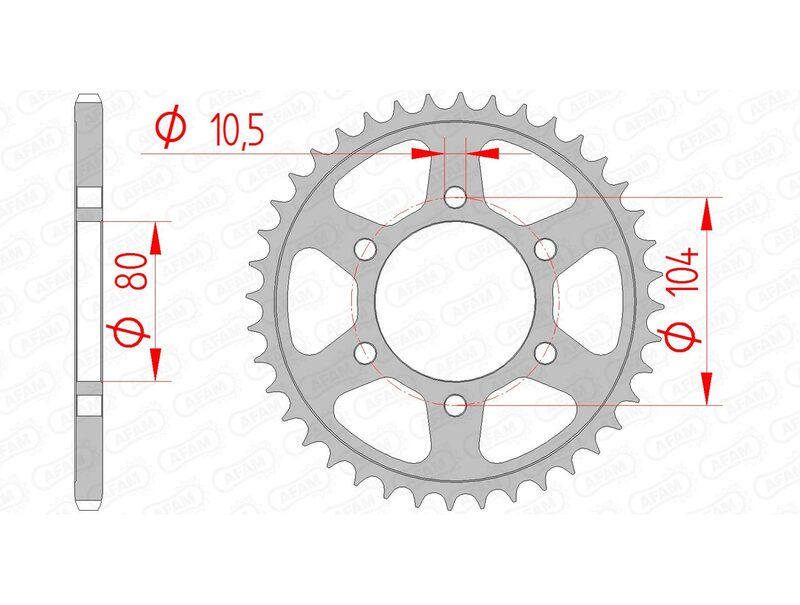 AFAM RR SPROC 520 STEEL ST 16504, 40
