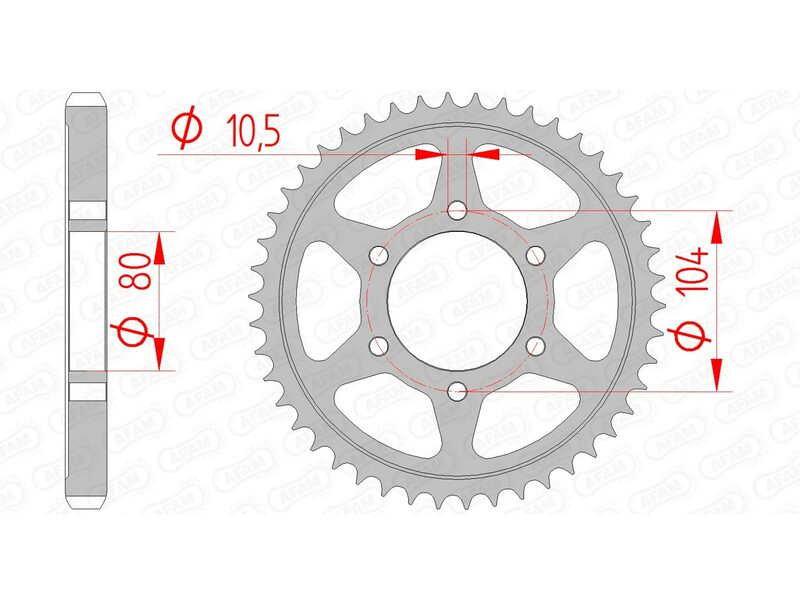 AFAM RR SPROC 530 STEEL ST 16604, 42