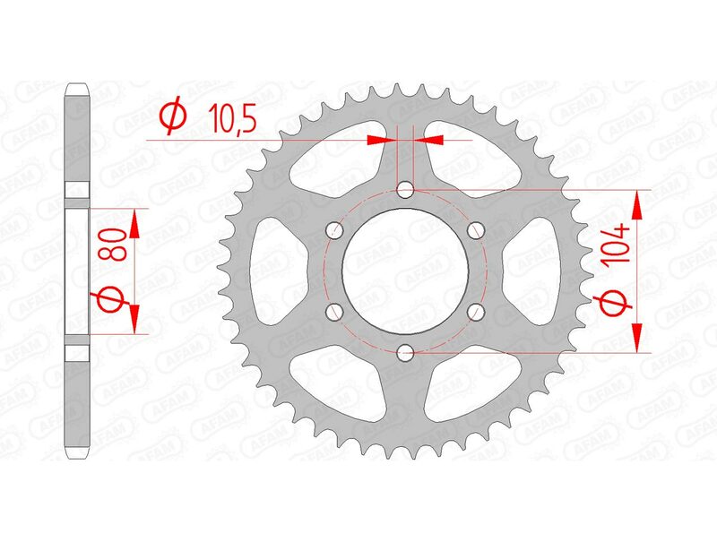 AFAM RR SPROC 520 STEEL ST 16606, 46