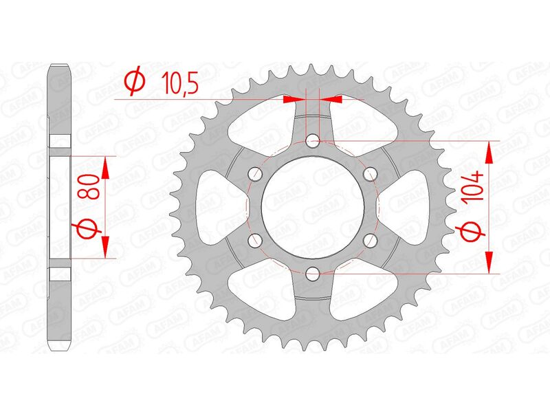AFAM RR SPROC 525 STEEL ST 16610, 40