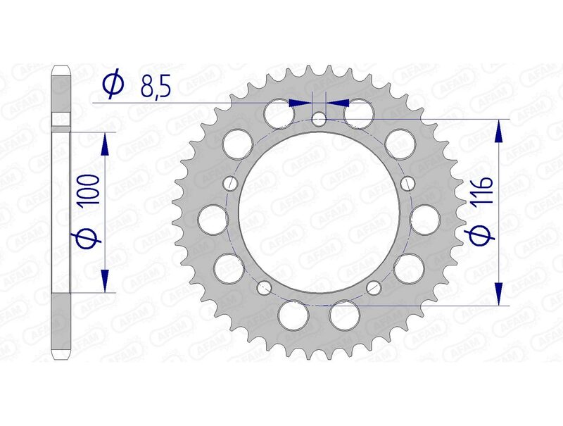 AFAM RR SPROC 420 ALU UL 17100, 44