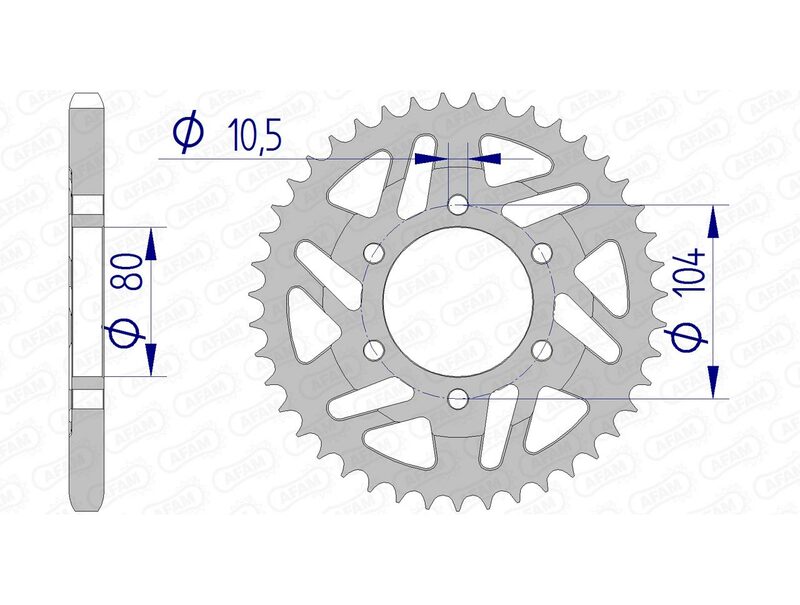 AFAM RR SPROC 525 ALU UL HA 17610, 42